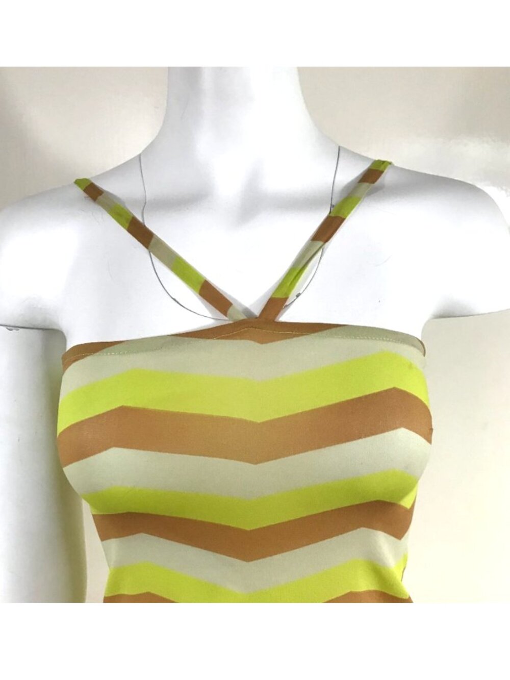 NNOT Auth Versus by Versace vintage Stretchy Silk Chevron mini Summer dress - Picture 8 of 15